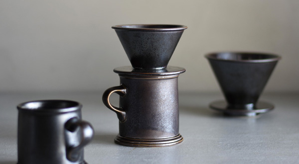 dripper kinto conico porcellana nera 4 tazze