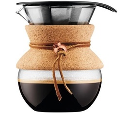 Bodum  - Caffettiera filtro manuale Pour Over Sughero e pelle - 4 tazze/50cl