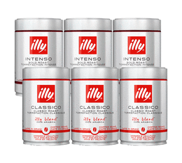 Illy - Caffè in grani - Duo di caffè Classico e Intenso - 6 x 250g