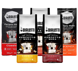 Bialetti - Kit Assaggio Caffè macinato aromatizzato 5 x 250 g