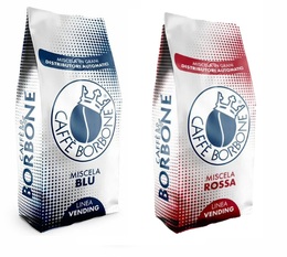 Caffè Borbone - Caffè in grani - Pacco Doppio Miscela Blu e Rossa 2 kg