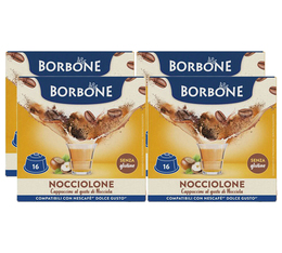64 capsule compatibili Nescafe* Dolce Gusto* Cappuccino Nocciolone Caffè Borbone