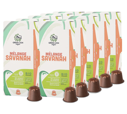 100 capsule compatibili Nespresso* Original Le Mélange Savannah Bio – Green Lion Coffee