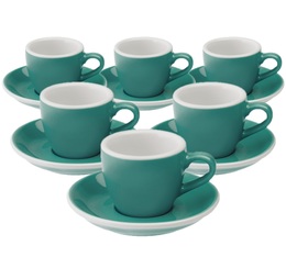 Loveramics - 6 tazzine da caffè con piattini - Egg Teal 8 cl 