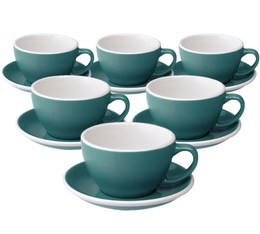 Loveramics - 6 tazze da caffellatte con piattini - Egg Teal 30 cl 