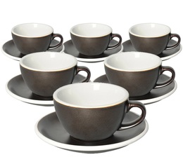 Loveramics - 6 tazze da cappuccino con piattini - Egg Gunpowder 20 cl 
