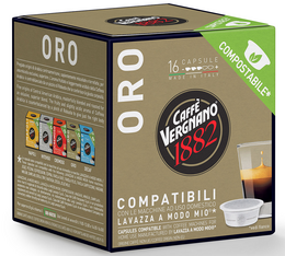 Caffè Vergnano - 16 capsule compatibili Lavazza A Modo Mio - Oro
