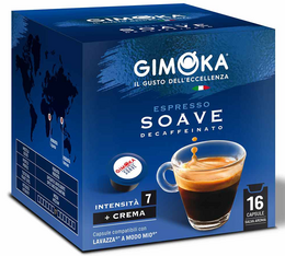 Gimoka  - 16 capsule compatibili A Modo Mio - Soave | Decaffeinato
