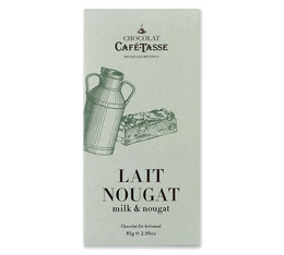  Café-Tasse - Tavoletta di cioccolato al latte e torrone 85 g