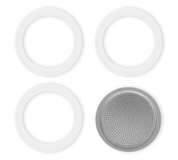 Bialetti - Set di 3 guarnizioni + 1 filtro per caffettiera alluminio 2 tazze 