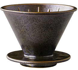 Kinto - Dripper conico SCS-S01 in porcellana nera da 2 a 4 tazze