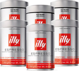 Illy - Caffè macinato - Rosso e Nero 6 x 250 g 