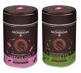 Monbana - Confezione cioccolato in polvere Nocciola e Speculos 2 x 250 g