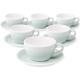 Loveramics - 6 tazze da cappuccino con piattini - Egg River Blue 20 cl
