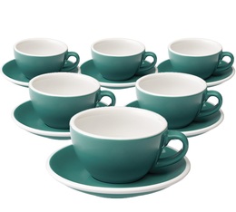 Loveramics - 6 tazze da cappuccino con piattini - Egg Teal 20 cl 